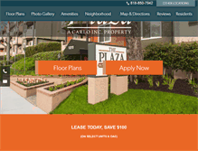 Tablet Screenshot of plazaapartmentliving.com